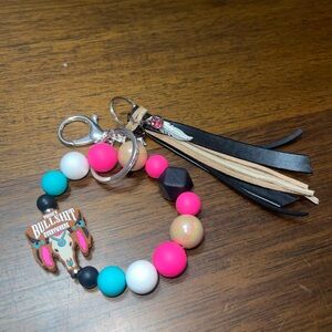 Colorful Beaded Keychain with Tassel